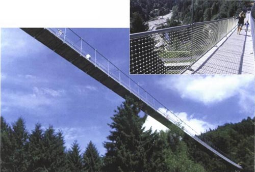 наполнение перил моста сетью из высококачественной стали